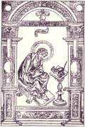 Гравюра "Апостол Лука" из московского "Апостола" 1564 года
