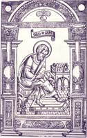 Гравюра "Апостол Лука" из львовского "Апостола" 1574 года